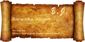 Baracska József névjegykártya
