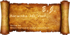 Baracska József névjegykártya